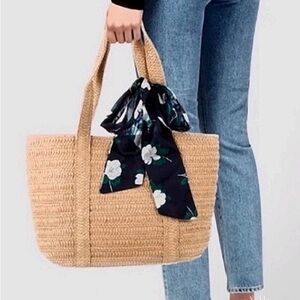 Draper James Tan Tote with Floral Scarf